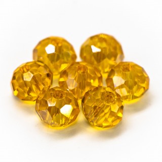 Бусины рондели 6*4мм (оранжевый прозрачный)